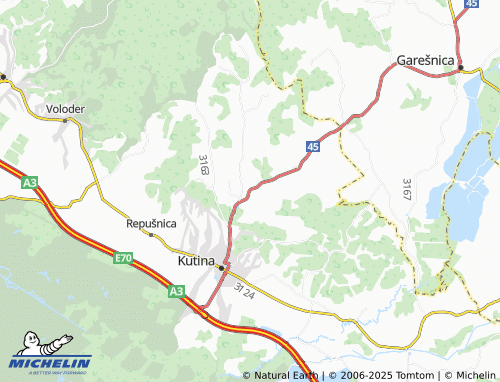 MICHELIN Šartovac map - ViaMichelin