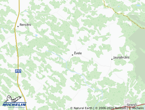 Mapa MICHELIN Ēveles pagasts - ViaMichelin