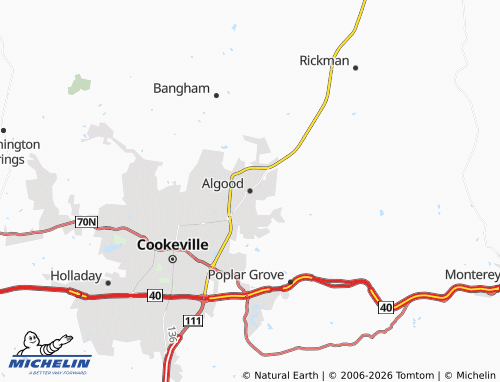 Mapa MICHELIN Algood - ViaMichelin