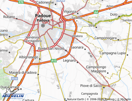 MICHELIN Ponte San Nicolò map - ViaMichelin