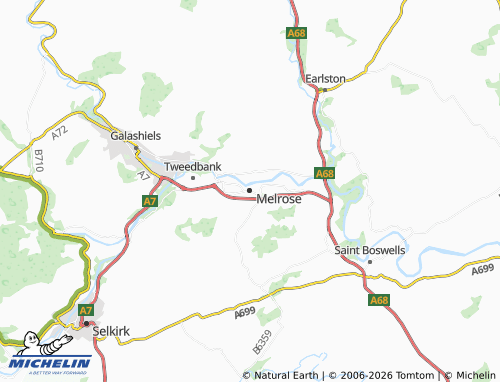 Carte MICHELIN Melrose - ViaMichelin