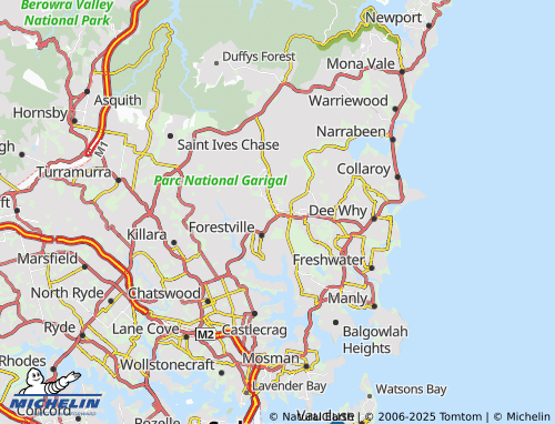 MICHELIN Frenchs Forest map - ViaMichelin