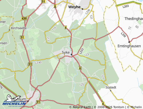 MICHELIN Syke map - ViaMichelin