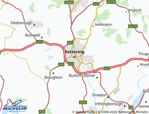 Carte MICHELIN Kettering - ViaMichelin