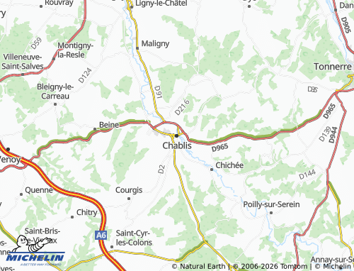 Mappa MICHELIN Chablis - ViaMichelin