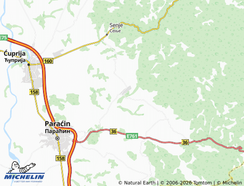 Mapa MICHELIN Popovac - ViaMichelin