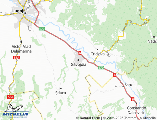MICHELIN Găvojdia map - ViaMichelin