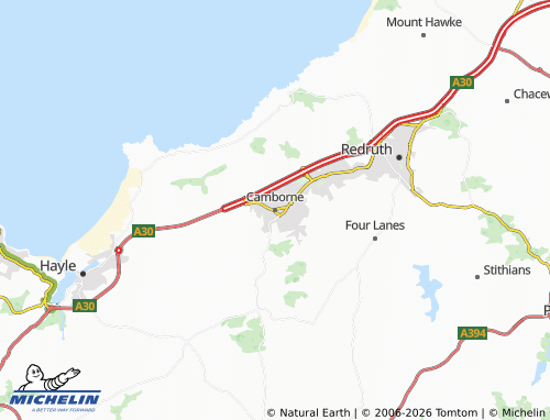 Carte MICHELIN Camborne - ViaMichelin
