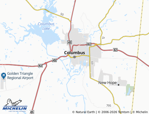 Mapa MICHELIN Columbus - ViaMichelin