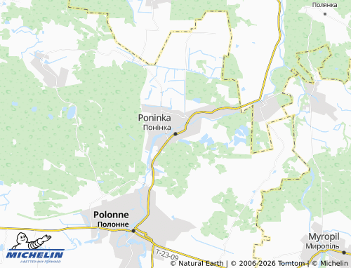 Carte MICHELIN Poninka - ViaMichelin