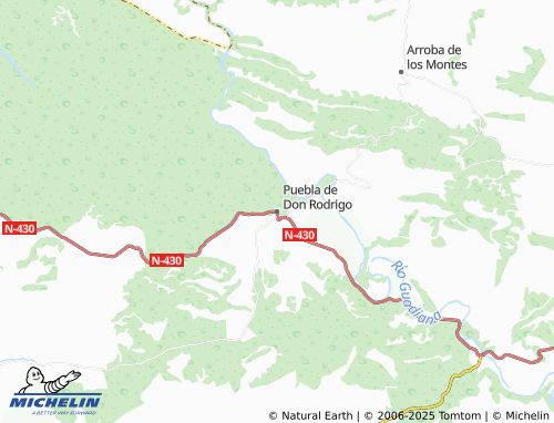 MICHELIN Puebla de Don Rodrigo map - ViaMichelin