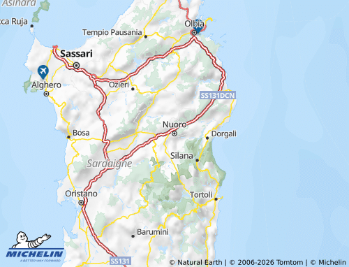 Carte MICHELIN Nuoro - ViaMichelin
