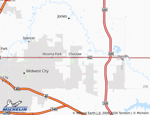 Mappa MICHELIN Choctaw - ViaMichelin