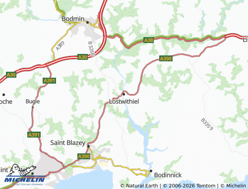 MICHELIN Lostwithiel map - ViaMichelin