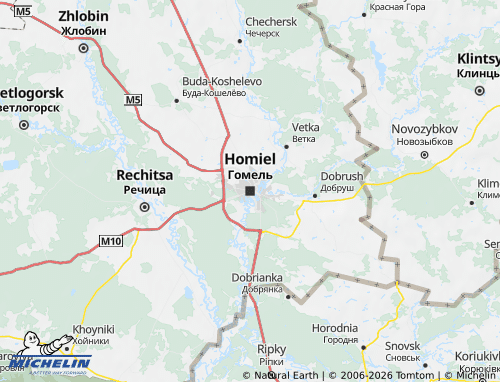 MICHELIN Gomel Province map - ViaMichelin