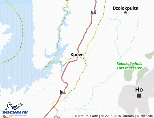 Mapa MICHELIN Kpeve - ViaMichelin