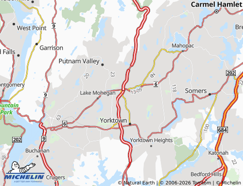 Mapa MICHELIN Shrub Oak - ViaMichelin
