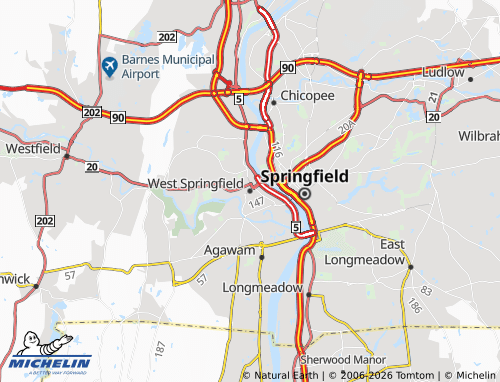 Kaart MICHELIN West Springfield - ViaMichelin