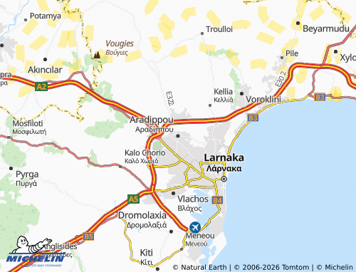 MICHELIN Aradippou map - ViaMichelin