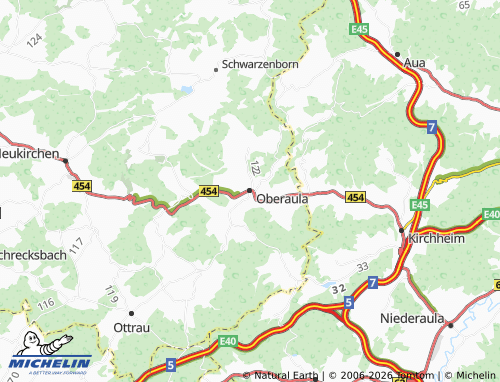 Mapa MICHELIN Oberaula - ViaMichelin