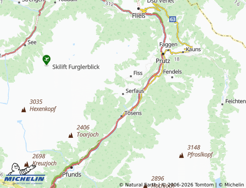 MICHELIN-Landkarte Serfaus - ViaMichelin