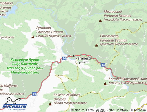 MICHELIN Paranesti map - ViaMichelin