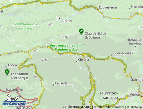 MICHELIN Gréolières map - ViaMichelin