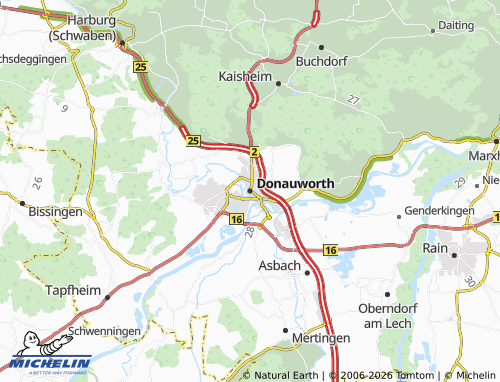 Mapa MICHELIN Donauworth - ViaMichelin