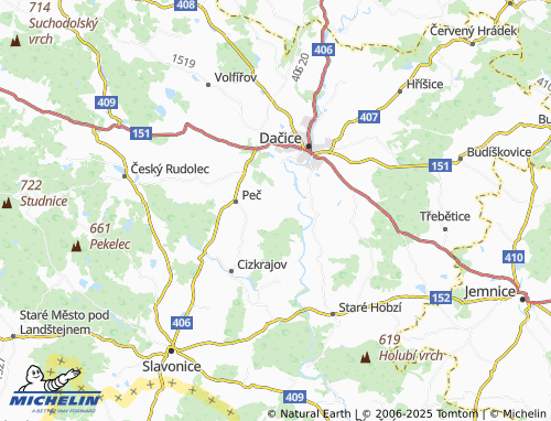 MICHELIN Urbaneč map - ViaMichelin