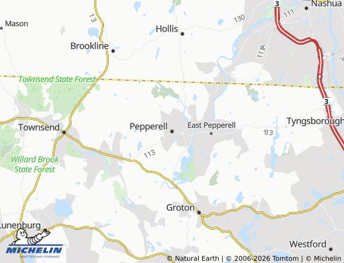 Mappa MICHELIN Pepperell - ViaMichelin