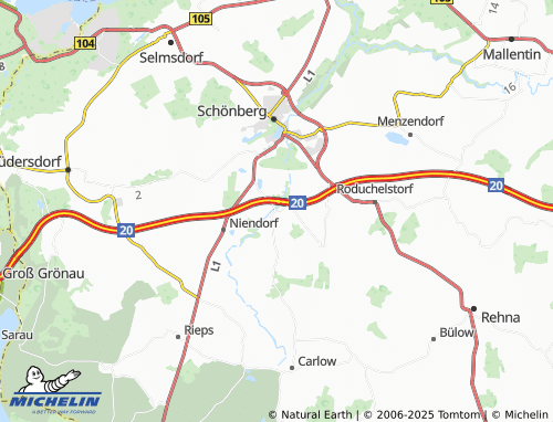 MICHELIN Groß Siemz map - ViaMichelin