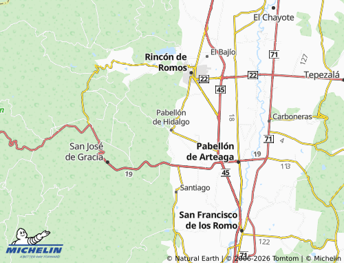 Mapa MICHELIN Pabellón de Hidalgo Centro - ViaMichelin