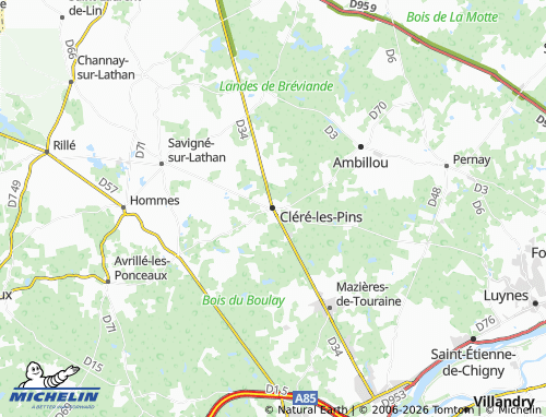 MICHELIN Cléré-les-Pins map - ViaMichelin