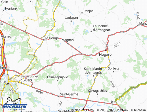 MICHELIN Lanne-Soubiran map - ViaMichelin