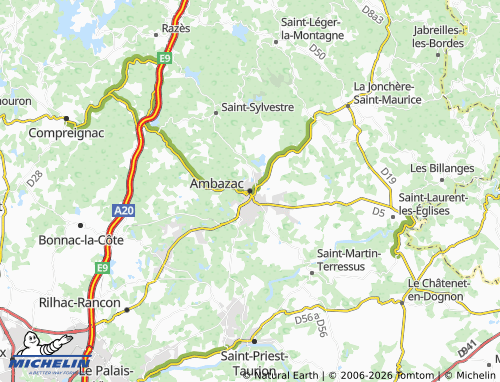 Carte MICHELIN Ambazac - ViaMichelin