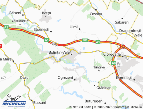 Mappa MICHELIN Bolintin-Vale - ViaMichelin
