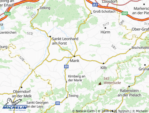 Carte MICHELIN Mank - ViaMichelin
