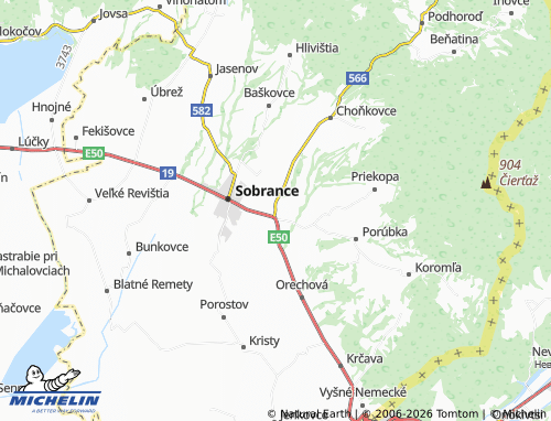 MICHELIN Tibava map - ViaMichelin