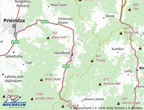 MICHELIN Handlová map - ViaMichelin