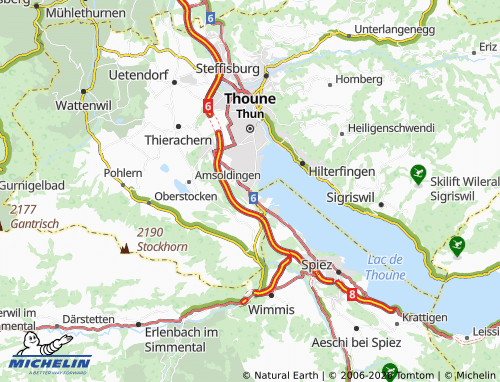 MICHELIN-Landkarte Gwatt (Thun) - ViaMichelin