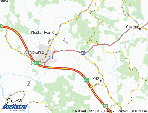 MICHELIN Derežani map - ViaMichelin