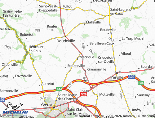 MICHELIN Yvecrique map - ViaMichelin