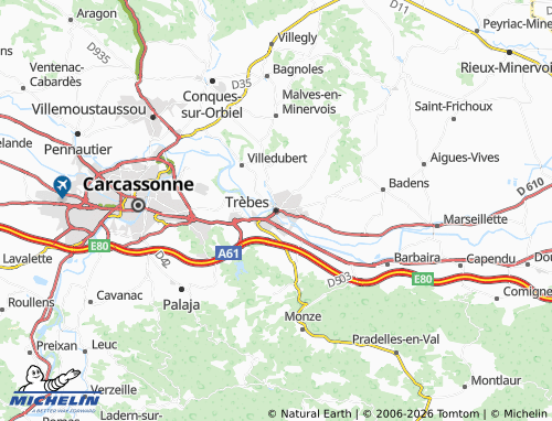 Mapa MICHELIN Trèbes - ViaMichelin