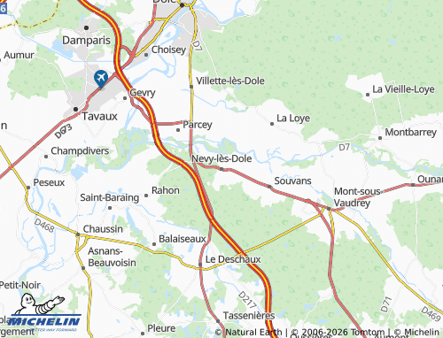 Mapa MICHELIN Nevy-lès-Dole - ViaMichelin