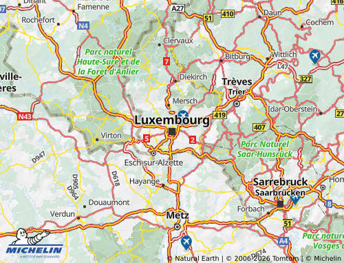 Mapa MICHELIN Luxembourg - ViaMichelin