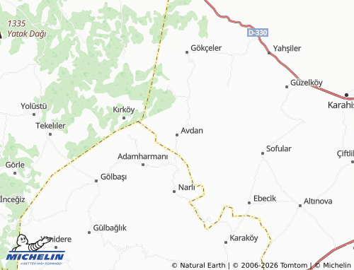 MICHELIN Avdan map - ViaMichelin