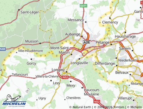 MICHELIN Mont-Saint-Martin map - ViaMichelin