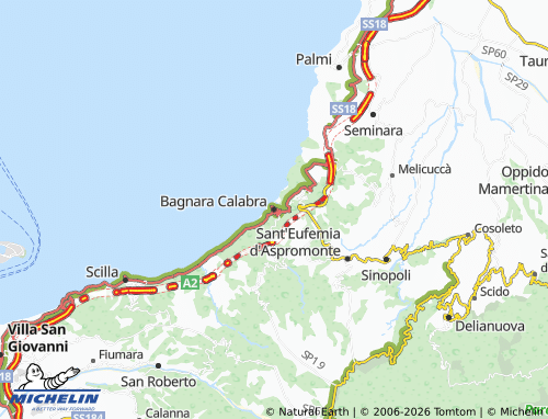 MICHELIN Bagnara Calabra map - ViaMichelin