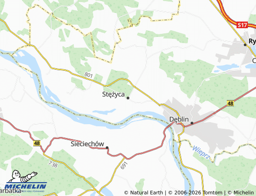 MICHELIN Stężyca map - ViaMichelin