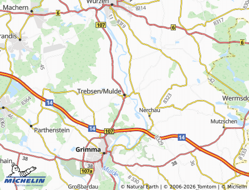 MICHELIN Trebsen/Mulde map - ViaMichelin
